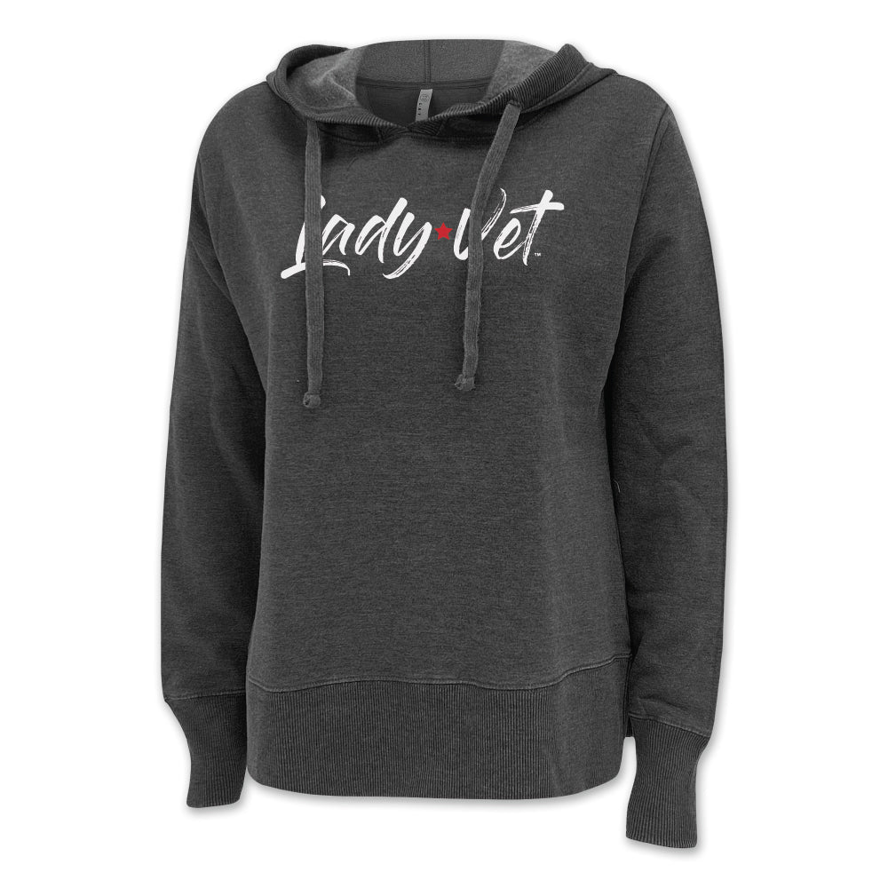 Pick Your Design Coast Guard Ladies Hooded Sweatshirt (Washed Black)