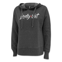 Load image into Gallery viewer, Pick Your Design Coast Guard Ladies Hooded Sweatshirt (Washed Black)