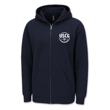 Load image into Gallery viewer, Pick Your Design Coast Guard Full Zip Hooded Sweatshirt