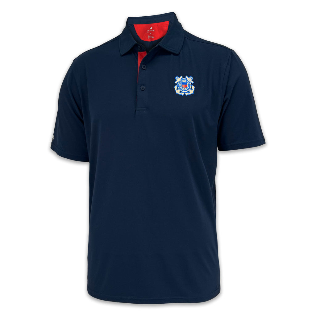 Coast Guard Era Color Placket Polo (Navy/Red)