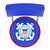 Coast Guard Seal Stool with Back (Chrome Finish)*