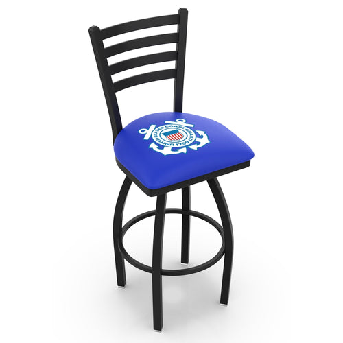 Coast Guard Seal Swivel Bar Stool with Ladder Back*