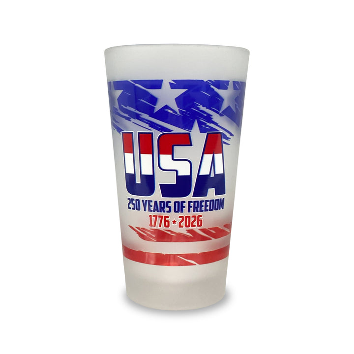 USA 250 Years of Freedom Frosted Pint Glass