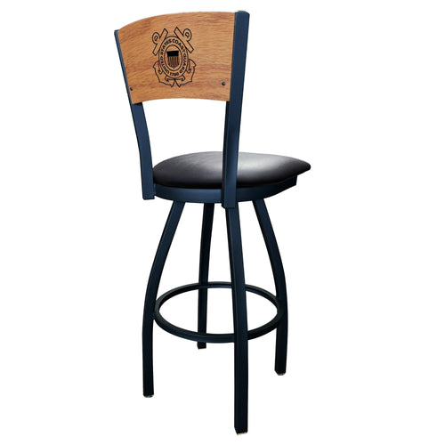 Coast Guard Seal Swivel Stool with Laser Engraved Back*