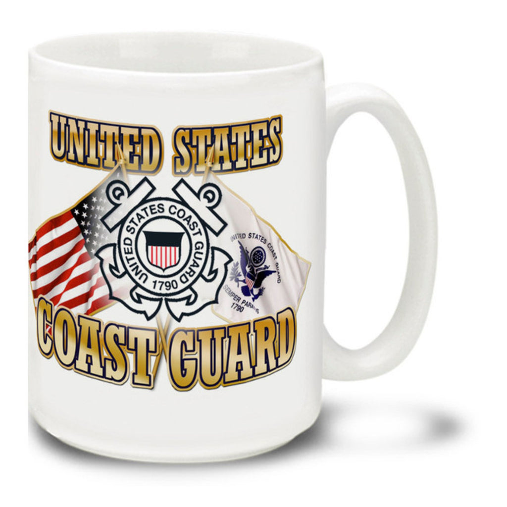 United States Coast Guard Cross Flags Mug