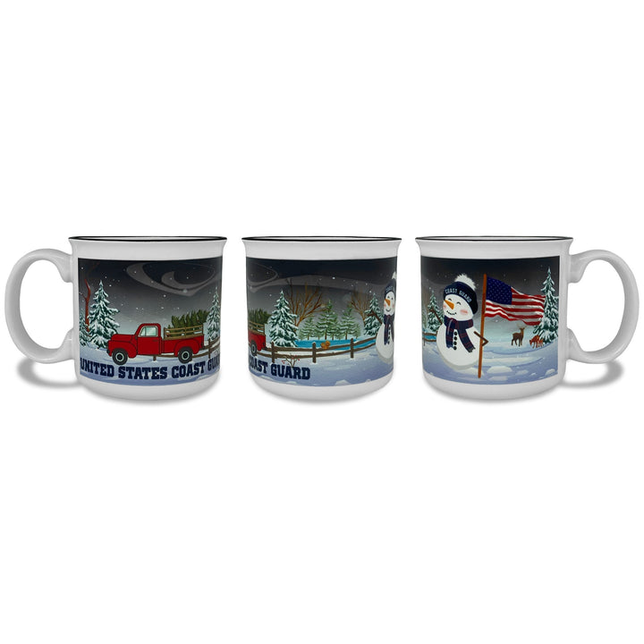 Coast Guard Winter Scene 15oz Sublimated Campfire Mug (White)