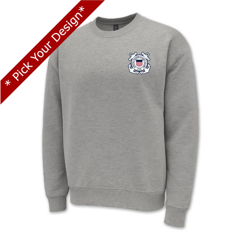 Pick Your Design Coast Guard Crewneck Sweatshirt (Grey)