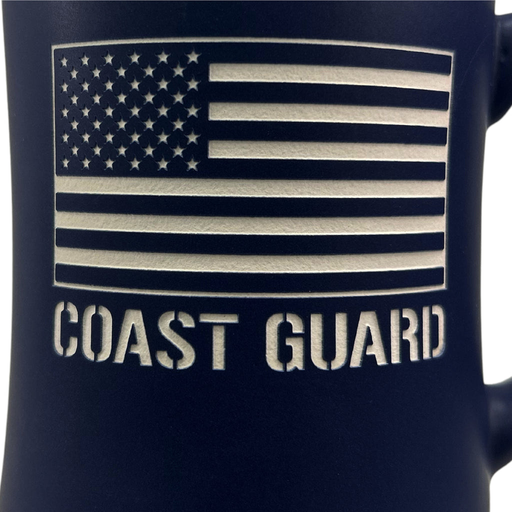 Coast Guard American Flag MK Etched Mug (Blue)