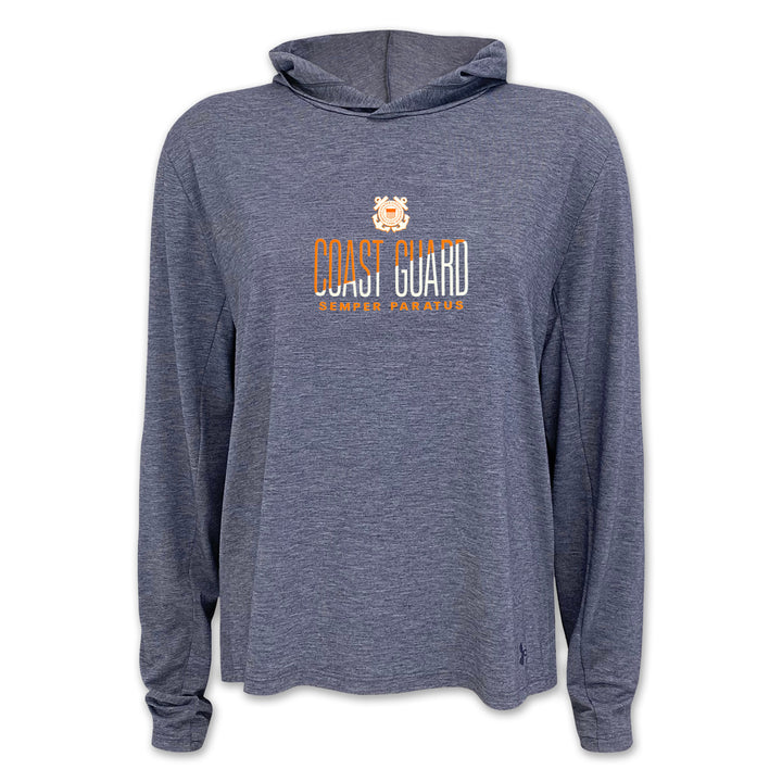 Coast Guard Ladies Under Armour Breezy Hood (Navy Heather)