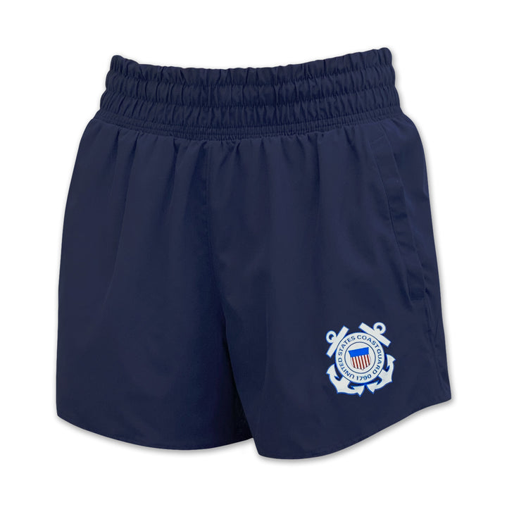 Coast Guard Seal Ladies Under Armour Flex Woven Short (Navy)