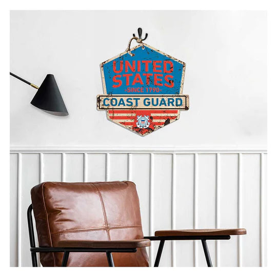 Coast Guard Rustic Badge Logo Sign