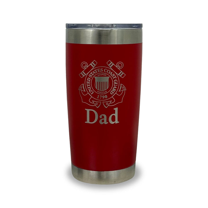 Coast Guard Dad 20oz Stainless Steel Tumbler (Red)