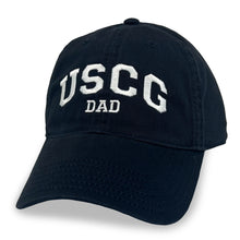 Load image into Gallery viewer, USCG Dad Relaxed Twill Hat (Navy/White)