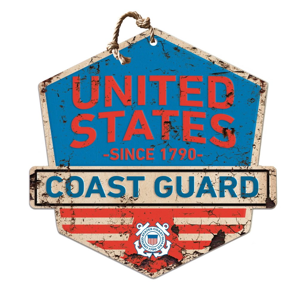 Coast Guard Rustic Badge Logo Sign