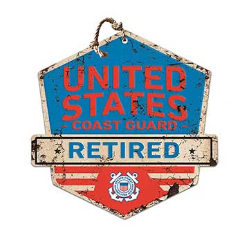 Rustic Badge Retired Sign Coast Guard
