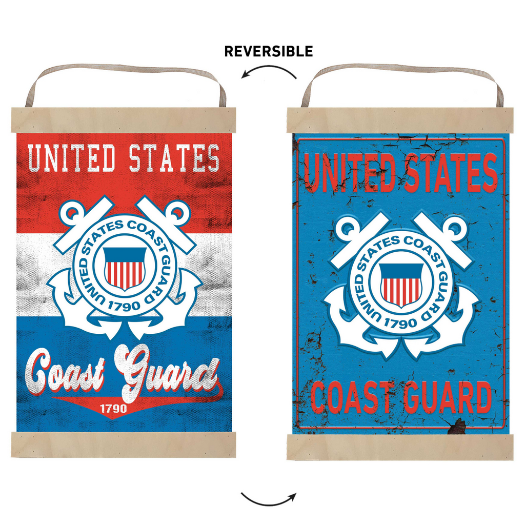 Coast Guard Reversible Banner Sign Retro Multi Color