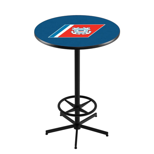 Coast Guard Seal Pub Table with Foot Rest