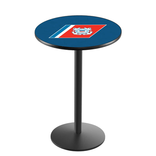 Coast Guard Seal Pub Table with Round Base