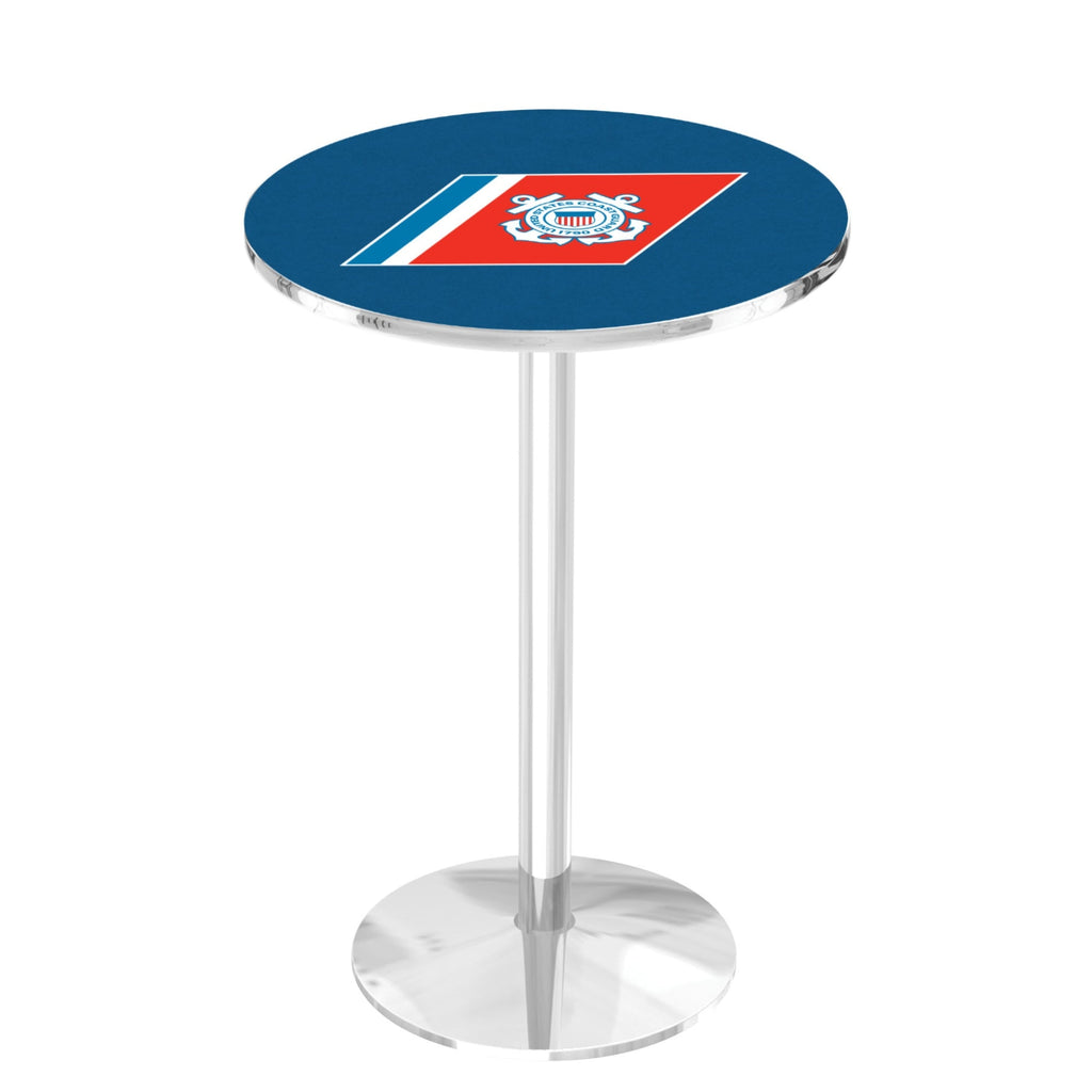 Coast Guard Seal Pub Table with Round Base