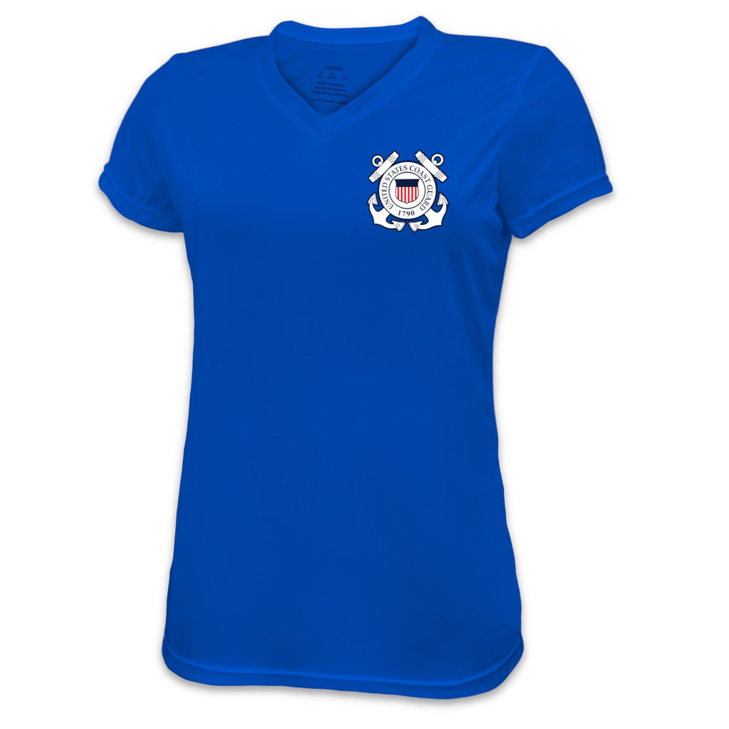 Coast Guard Ladies Seal Left Chest Performance T-Shirt
