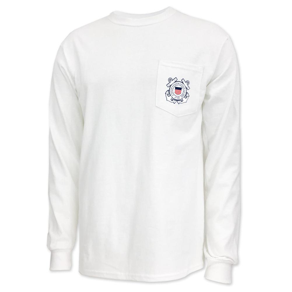 Coast Guard Seal Logo Long Sleeve Pocket T-Shirt