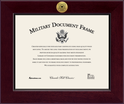 U.S. Coast Guard Century Gold Engraved Certificate Frame (Horizontal)