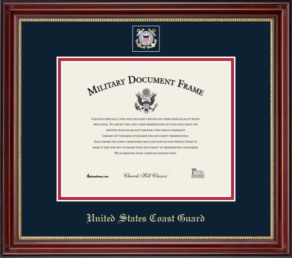 U.S. Coast Guard Masterpiece Medallion Certificate Frame (Horizontal)