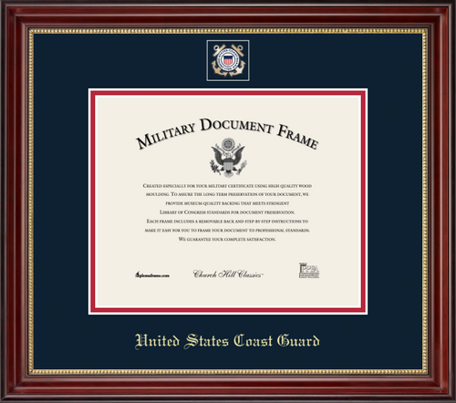 U.S. Coast Guard Masterpiece Medallion Certificate Frame (Horizontal)