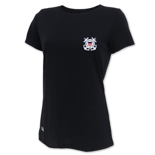 Coast Guard Seal Ladies Tac Tech T-Shirt (Black)