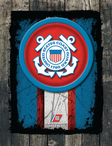 United States Coast Guard Distressed Wall Art