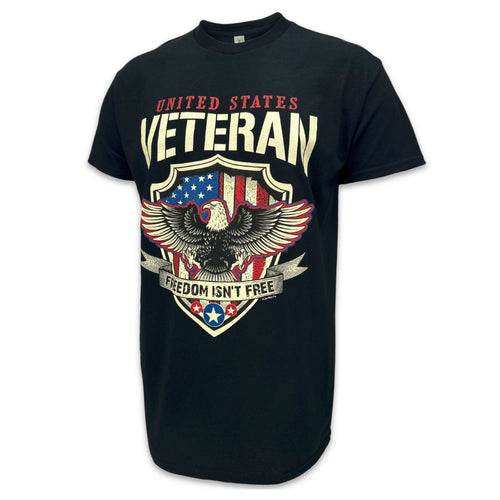 United States Veteran Eagle Flag T-Shirt (Black)