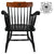 Coast Guard Seal Wooden Captain Chair (Black with Cherry Crown)