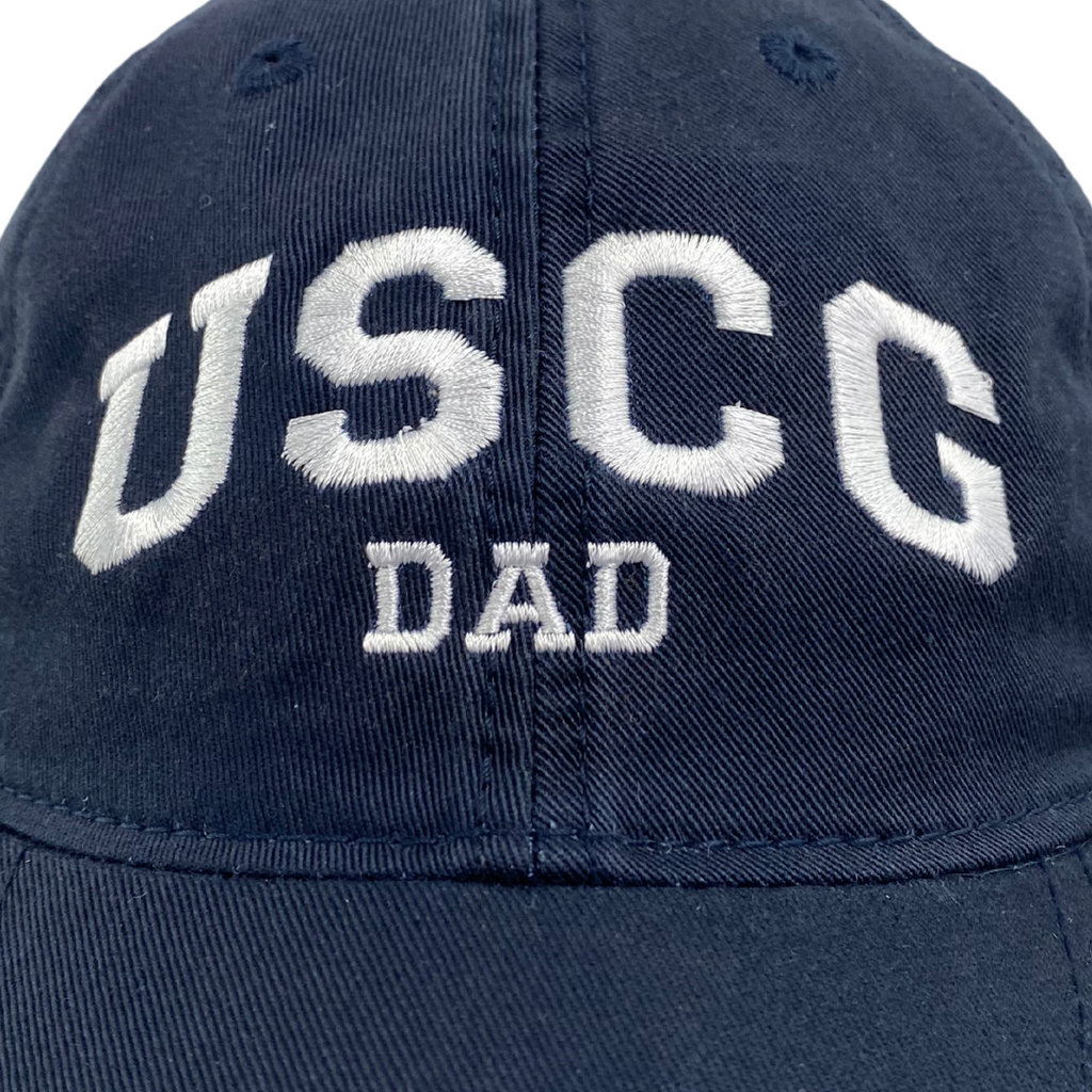 USCG Dad Relaxed Twill Hat (Navy/White)