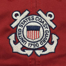 Load image into Gallery viewer, Coast Guard Seal Veteran Twill Hat (Red)