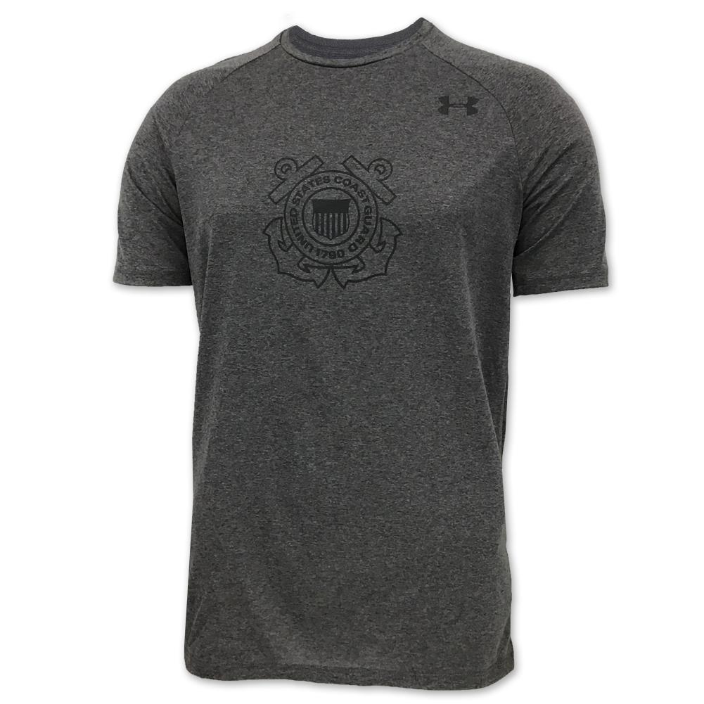 U.S. Coast Guard T-Shirts: Coast Guard Under Armour Semper Paratus Tech T- Shirt in Charcoal