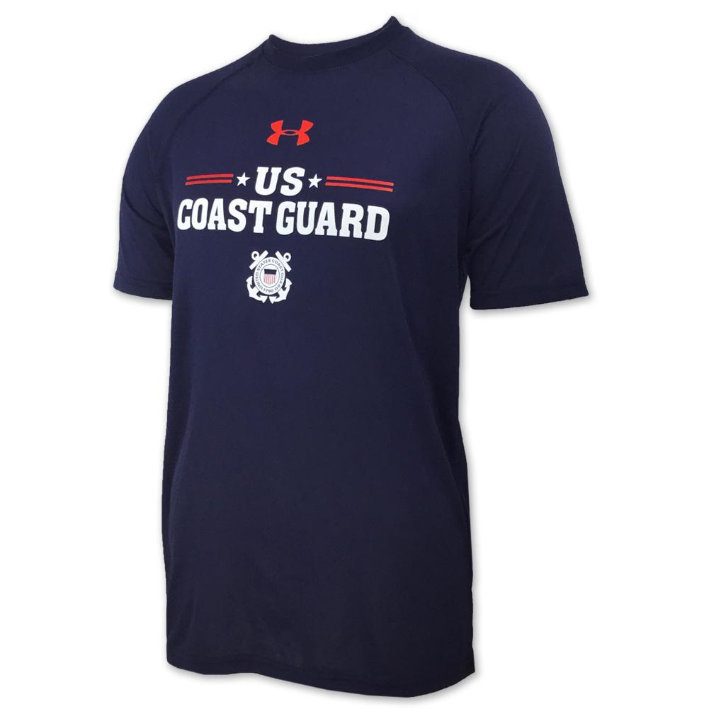 Coast Guard Under Armour Stars Tech T-Shirt (Navy)