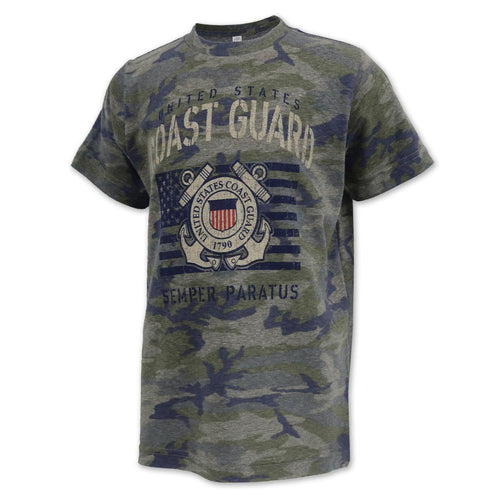 Coast Guard Youth Vintage Stencil T-Shirt (Camo)